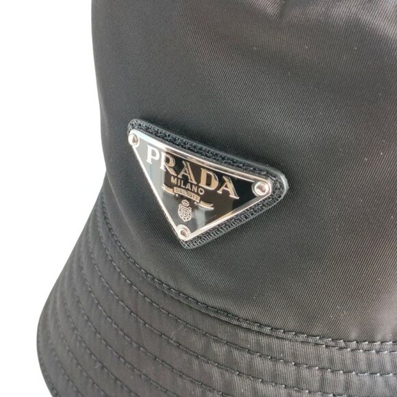 Prada 2022 Triangle Logo Renylon Bucket Hat 1 Hc137 Size S Black main image 9